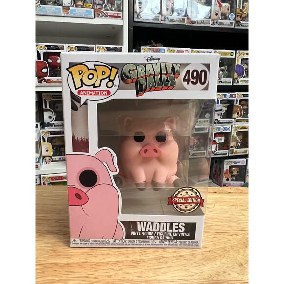SPECIAL EDITION VAULTED Waddles Gravity Falls Funko Pop #490 Disney Pig Cartoon - Picture 1 of 6